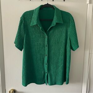 SHEIN Curve Green Button up shirt plus size 1XL
